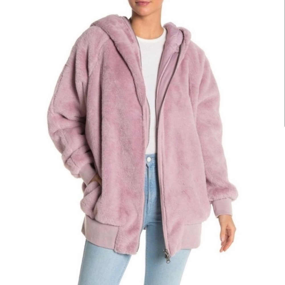 Free People Pink Hooded Sweatshirt